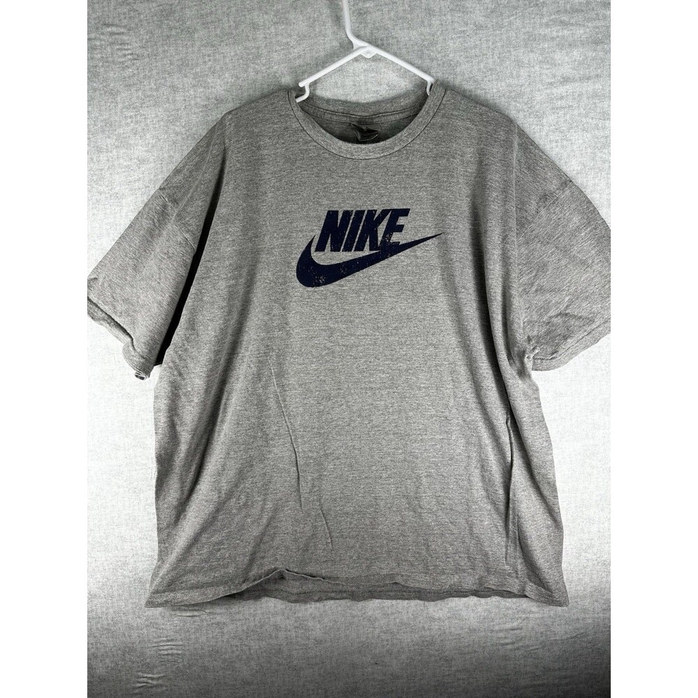 Nike T Shirt Gray Size XXL Essential Silver Tag VTG 90s Purple Logo 2XL